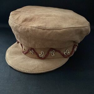 Vintage Corinne Brodbeck Tan Suede Hat